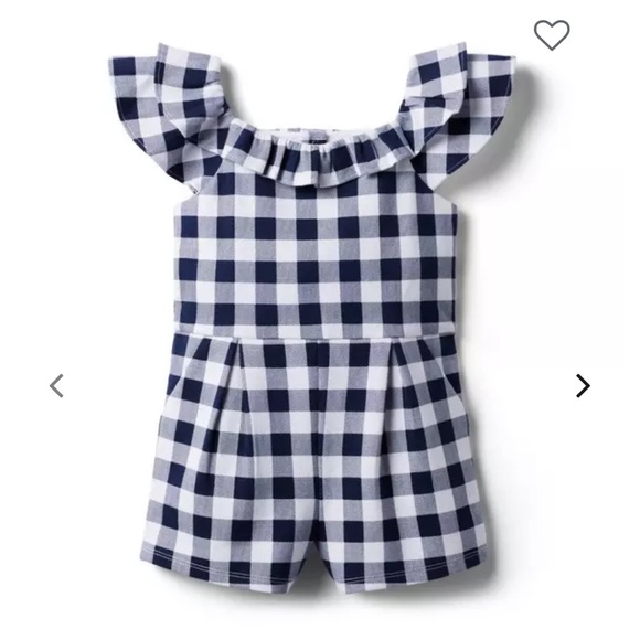 Janie and Jack Gingham Romper Ruffle 2T Girls Outfit Toddler Baby Summer Night - Picture 2 of 5